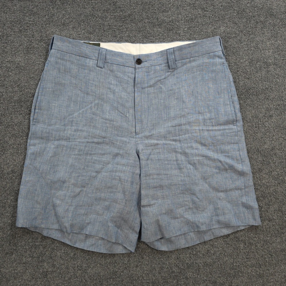 Orvis Shorts Mens 36 Blue Linen Chino Signature Collection Lightweight Summer